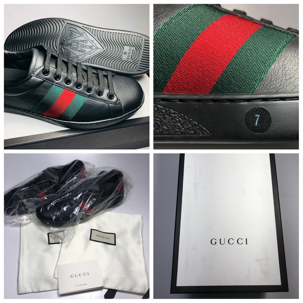 💕SOLD💕 Gucci Mens Ace Ribbon Leather Sneaker - Picture 8 of 8